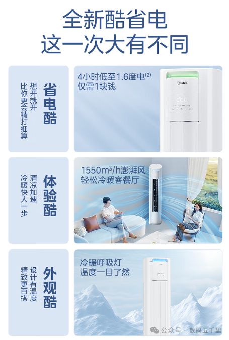 湃风量智能生活从此开始！m6米乐美的酷省电空调澎